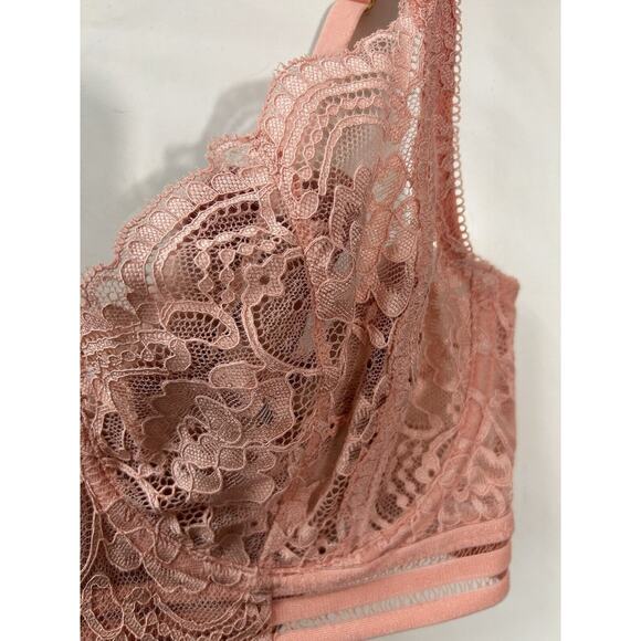 Guoeappa Womans Lace Bra Size 38DD Peach‎ Sexy Coquette - Picture 3 of 11